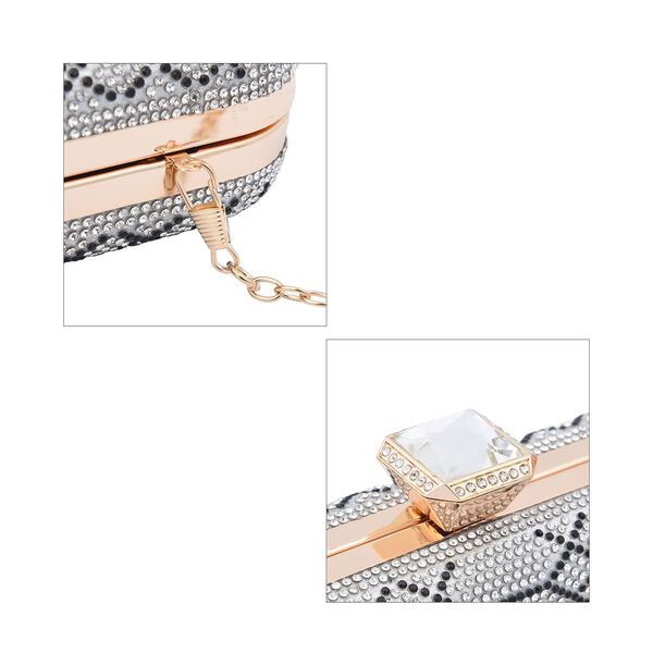 Clutch mit facettierten Kristallen, Schlangen Muster image number 8