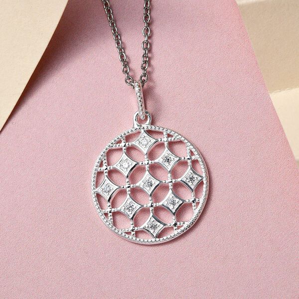 Zirkonia Anhänger mit Kette, 50 cm - 0,18 ct. image number 3