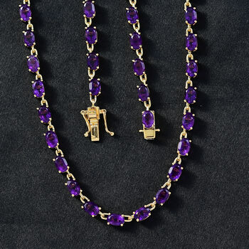 EVER TRUE Afrikanischer Amethyst Halskette ca. 45 cm Nickelfreies Messing ca. 23.52 ct