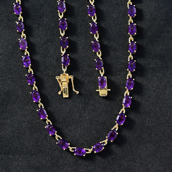 EVER TRUE Afrikanischer Amethyst Halskette ca. 45 cm Nickelfreies Messing ca. 23.52 ct image number 2