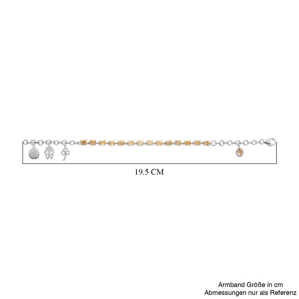 Citrin und Zirkon-Charm-Armband, 19cm - 5,06 ct. image number 5