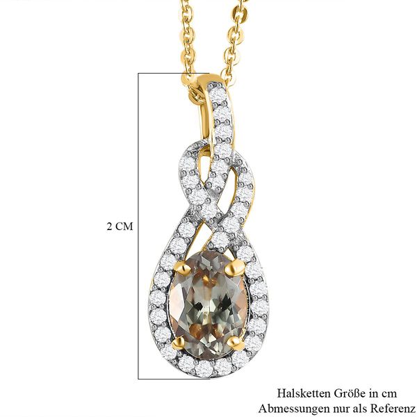 AAA Turkizit und weißer Zirkon-Anhänger mit Kette, 50 cm - 1,27 ct. image number 7