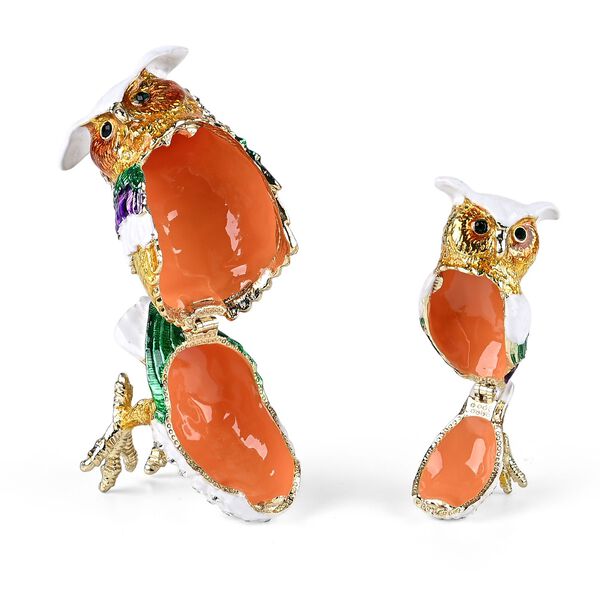 Dekorative Aufbewahrungsbox in Eulen-Form, 6x4,2x7,5cm, Gold image number 5