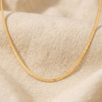 Italianische Fischgr&auml;t-Kette, ca. 45 cm mit 5 cm Extender, 925 Silber vergoldet ca. 4,78g