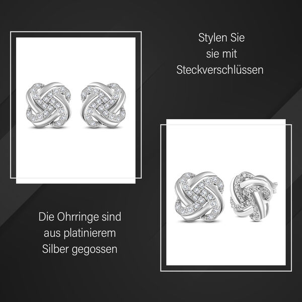 Liebesknoten Wei&szlig;e Diamant-Ohrstecker - 0,20 ct. image number 4