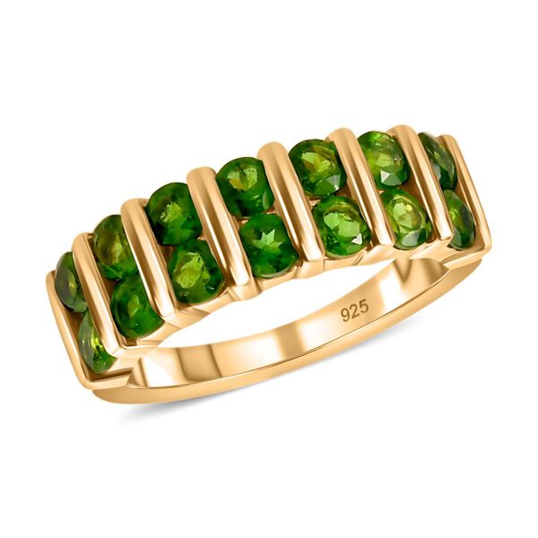 Nat&uuml;rlicher Chromdiopsid Ring 925 Silber vergoldet  ca. 1,97 ct image number 4