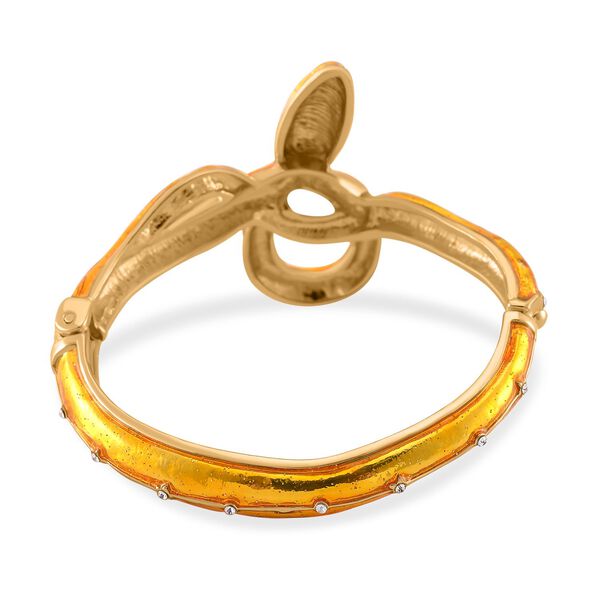 Gelbgold emaillierter wei&szlig;er Kristall-Armreif, 18cm image number 4