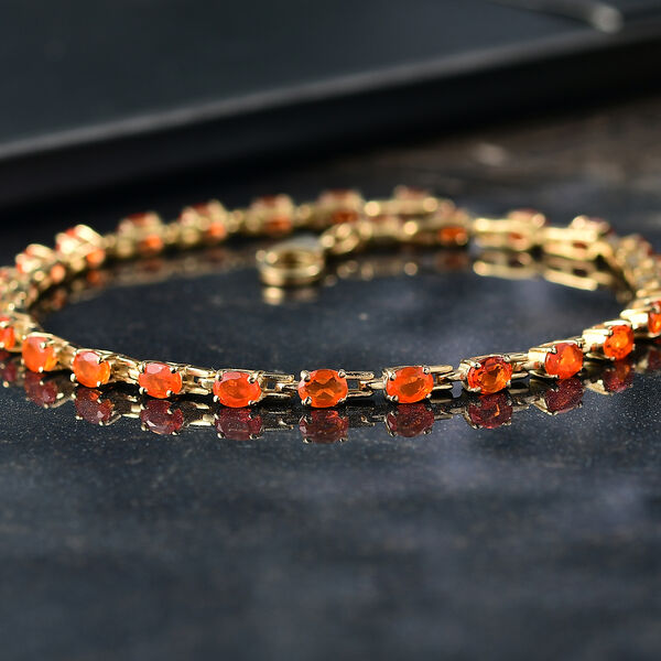 D'Joy AAA Blaze Feueropal Armband ca. 20 cm 925 Silber 750 Gelbgold Vermeil ca. 3,11 ct. image number 1