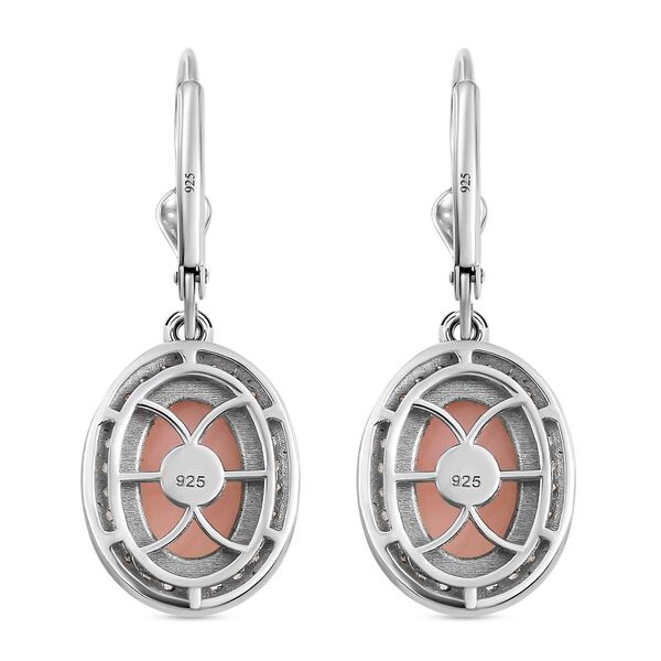 Rosa Opal und wei&szlig;e Zirkon-Ohrh&auml;nger - 6,45 ct. image number 5