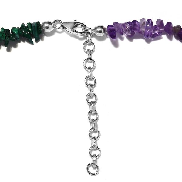 Mehrfarbig Edelsteine Halskette 50 cm Lange 925 Silber rhodiniert ca. 125,10 ct image number 4