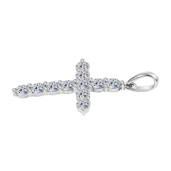 LUXURIANT SI-GH Labor Diamant Kreuz Anh&auml;nger in 585 Wei&szlig;gold - 0,50 ct. image number 3