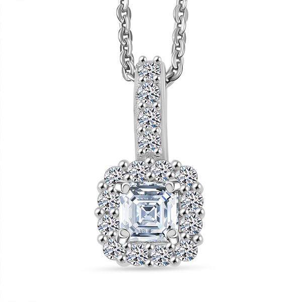 LUXURIANT SI-GH Labor Diamant Anh&auml;nger mit 45cm Kette, 925 Silber rhodiniert - 0,50 ct.