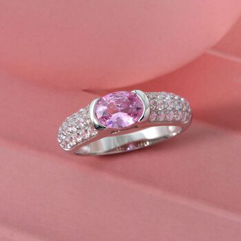 Lustro Stella rosa und wei&szlig;er Zirkonia Ring