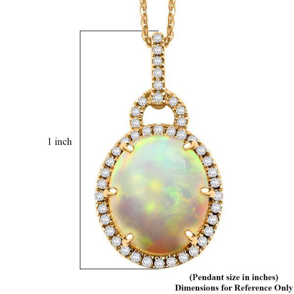AAA Nat&uuml;rlicher, &auml;thiopischer Welo Opal, Wei&szlig;er Diamant Schmuckset 417 Gold ca. 3.60 ct image number 4