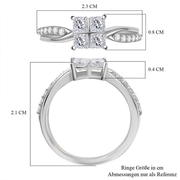 Moissanit Ring 925 Silber rhodiniert (Größe 20.00) ca. 0,82 ct image number 7