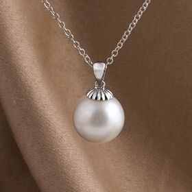 AAA wei&szlig;er S&uuml;dseeperle-Anh&auml;nger in 750 Wei&szlig;gold