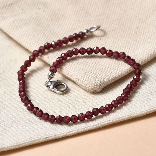 Roter Granat Armband ca. 19 cm 925 Silber rhodiniert ca. 16,00 ct. image number 1