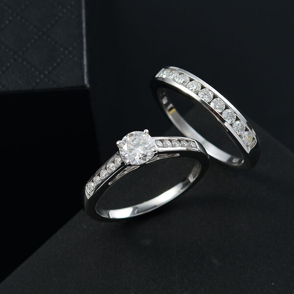 Funkelnde K&ouml;nigin- 2er-Set Moissanit Ringe- 1,46 ct. image number 2