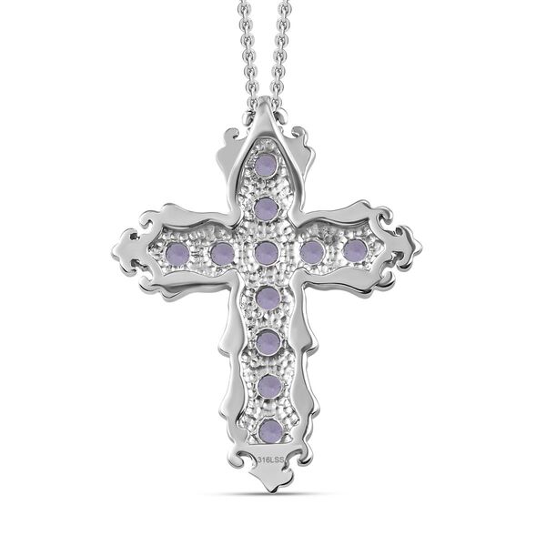 Tansanit Kreuz-Anhänger mit Kette, 50 cm - 1,15 ct. image number 5