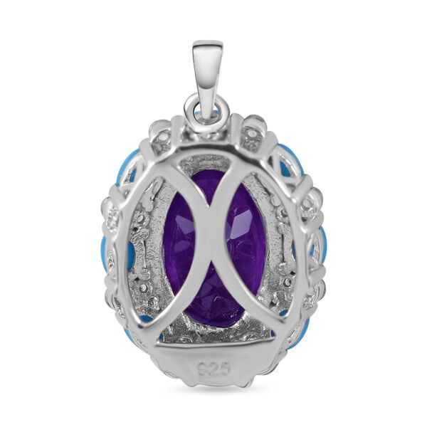 AA Lusaka Amethyst, Sleeping Beauty Türkis und Zirkon Anhänger - 8,07 ct. image number 3