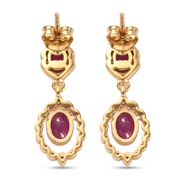 Afrikanische Rubin und Zirkon-Ohrh&auml;nger in Silber, 1,72 ct. image number 5