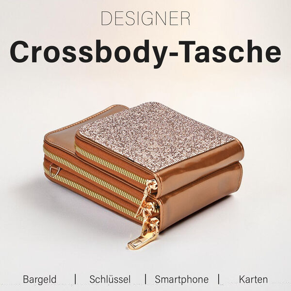 Elegante Umh&auml;ngetasche mit RFID-Schutz, Bronze image number 2