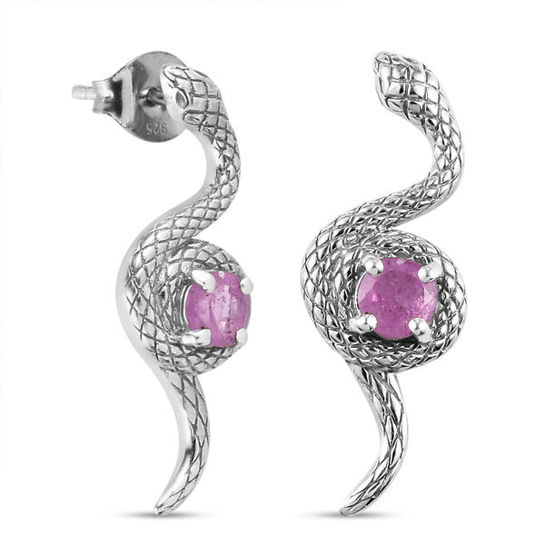 Fissure gef&uuml;llt rosa Saphir Ohrh&auml;nger 925 Silber platiniert ca. 1,20 ct&nbsp; image number 4