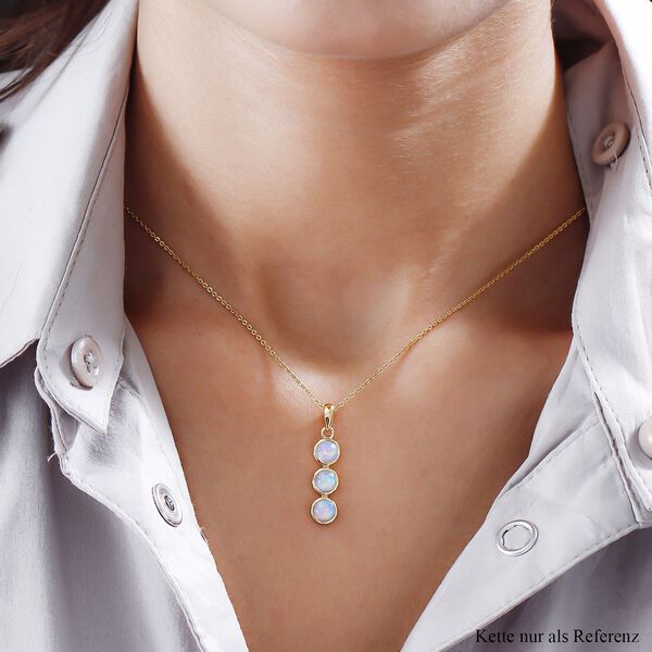 Nat&uuml;rlicher, &auml;thiopischer Opal-Anh&auml;nger, 925 Silber vergoldet ca. 0,98 ct image number 2