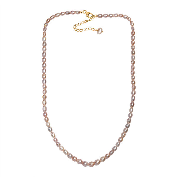 AA Mehrfarbige Perle Halskette, ca. 45 cm 925 Silber 750 Gelbgold Vermeil image number 3