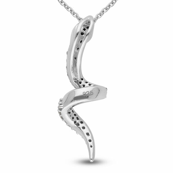 Roter und wei&szlig;er Diamant Schlange-Anh&auml;nger mit Kette in Silber image number 5