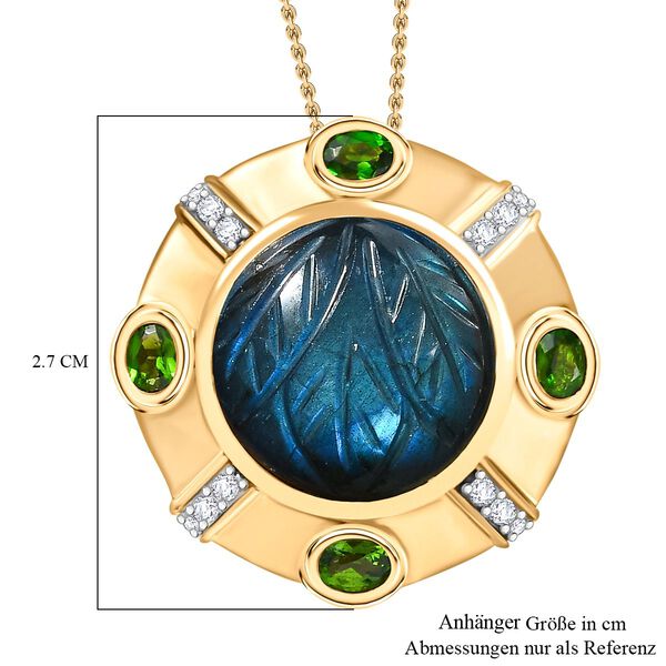 GP Italian Garden Kollektion- Labradorit, Chromdiopsid, Zirkon und blauer Saphir-Anhänger mit 45cm Kette - 15,43 ct. image number 7
