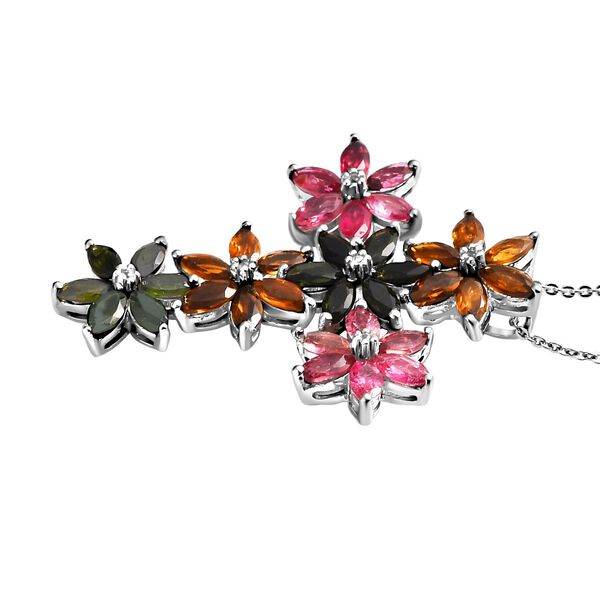 GP Italian Garden Kollektion - Mehrfach-Turmalin, Zirkon und blauer Saphir-Anhänger mit Kette - 5,34 ct. image number 4