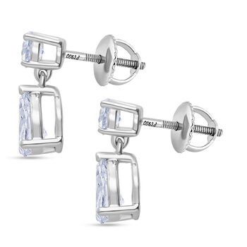 LUXURIANT SGL zertifizierte VS-EF Labor Diamant Ohrringe in 950 Platin - 2 ct.