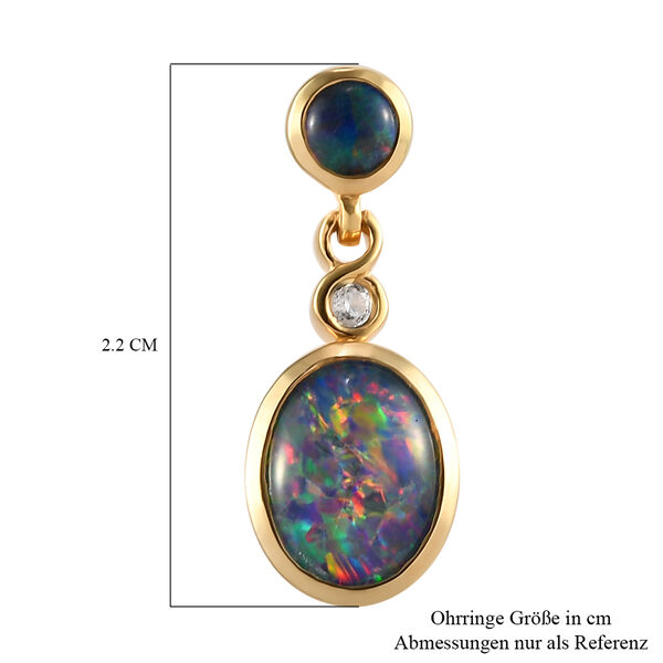 Boulder Opal Triplett und Zirkon-Ohrh&auml;nger in Silber image number 6