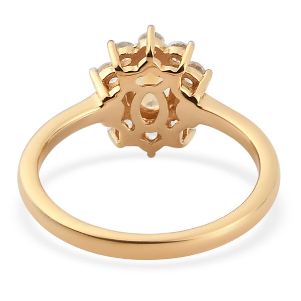 Citrin und Zirkon Ring 925 Silber vergoldet  ca. 0,93 ct image number 6