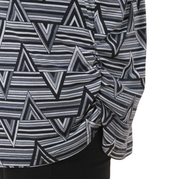 TAMSY drapiertes Top mit V-Ausschnitt, One Size, Schwarz und wei&szlig; image number 4