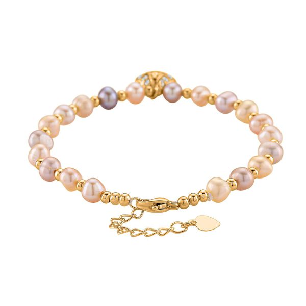 Mehrfarbige S&uuml;&szlig;wasser Perle (4-5 mm), Zirkonia Armband ca. 18cm + 5cm Extender, Nickelfreies Messing Ros&eacute;gold Vermeil image number 5