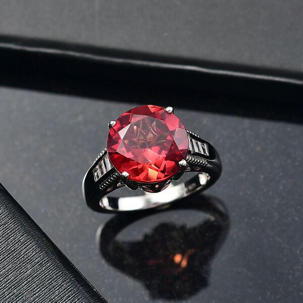 D'Joy Labor Padparadscha Saphir und Zirkon Ring - 9,82 ct. image number 1
