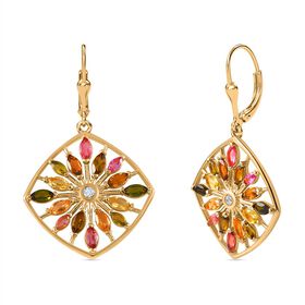 AA Multi-Turmalin und Zirkon Ohrringe - 4,26 ct.