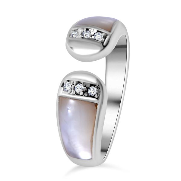 Perlmutt und Zirkonia Ring - 1,04 ct. image number 2