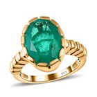 Smaragd-Quarz-Triplette Ring, 925 Silber Gelbgold Vermeil (Größe 18.00) ca. 6.41 ct image number 3