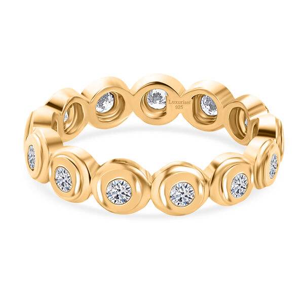 LUXURIANT DIAMOND - Lab Grown Diamant SI-GH Ring 925 Silber 750 Gelbgold Vermeil (Gr&ouml;&szlig;e 18.00) ca. 1,00 ct