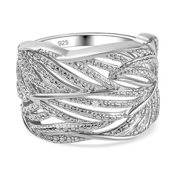 Wei&szlig;er Diamant Ring, 925 Silber platiniert (Gr&ouml;&szlig;e 16.00) ca.