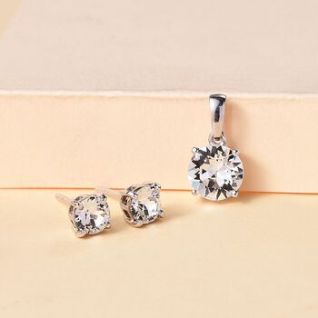 J Francis gefertigt mit SWAROVSKI- 2er-Set- Wei&szlig;es Kristall Swarovski-Schmuckset