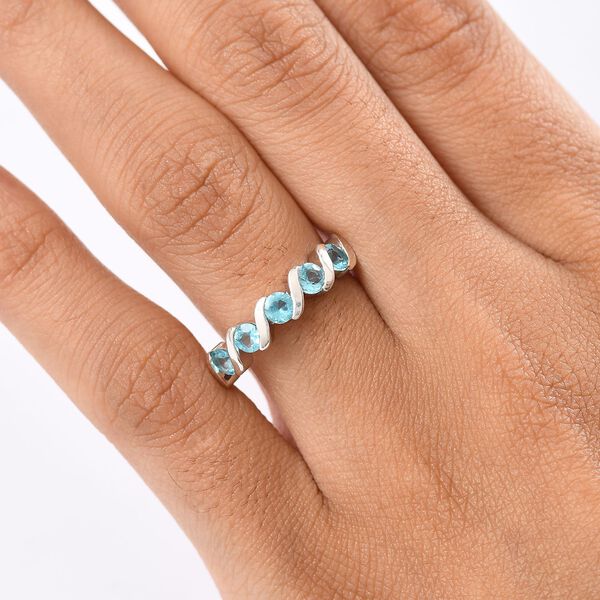 Djoy AA Betroka Blauer Apatit Meeresrauschen Ring 925 Silber rhodiniert (Größe 20.00) ca. 0.99 ct image number 2