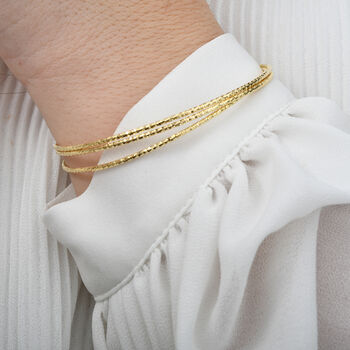 Omega 19cm Kettenarmband in 925 Silber vergoldet