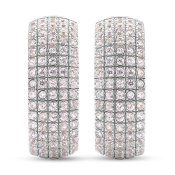 Wei&szlig;e Zirkon Ohrringe, 925 Silber rhodiniert ca. 0.84 ct