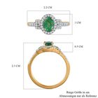 AAA Kagem Sambischer Smaragd und Weißer Diamant Ring 585 Gold (Größe 17.00) ca. 1.02 ct image number 6