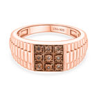 D'Joy Natürlicher Champagner Diamant Ring 925 Silber rosévergoldet (Größe 17.00)