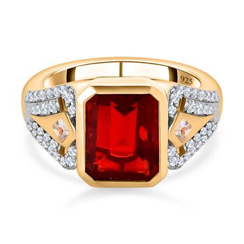 Purpurroter Feueropal und Zirkon-Ring - 2,69 ct.